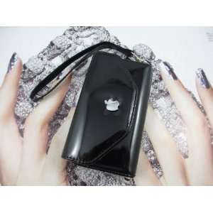   Purse Clutch For Apple iPhone 4 4S with Back Camera Opening   Black