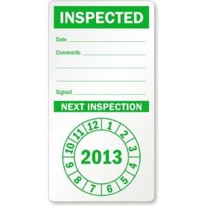  Inspected Next Inspection Vinyl Label, 4.5 x 2.375 