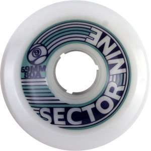  Sector 9 Slalom 80a 69mm White Skateboard Wheels (Set Of 4 