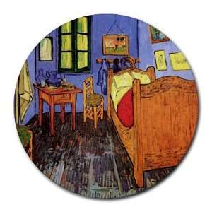  Vincents Bedroom in Arles By Vincent Van Gogh Round Mouse 