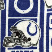 NFL Indianapolis Colts Polar Fleece Square Print Fabric  Per Yard 