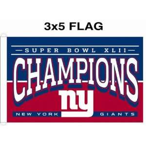  New York Giants Super Bowl XLII Champions 3x5 Flag 