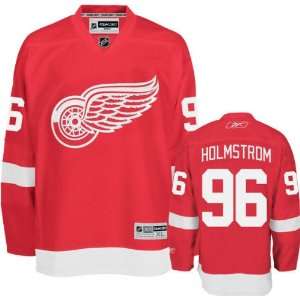 Tomas Holmstrom Reebok NHL  Red  Premier Detroit Red Wings Jersey