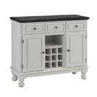 Home Styles Server Sideboard with Black Granite Top in White Finish
