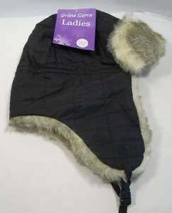 Grand Sierra Ladies Faux Fur Quilted Trapper Hat Cap  