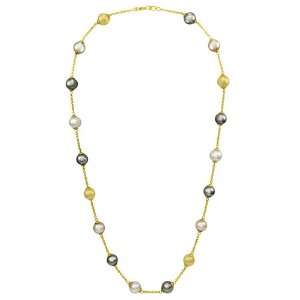    Majorica Jewelry 17 Pearl and Vermeil Chain Necklace Jewelry