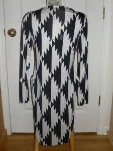 Diane von Furstenberg Black White Native Hound Lorah Dress NWT 12 