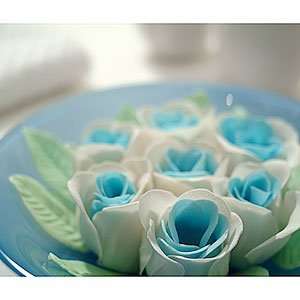  Seven Rose Soaps and Leaves, Blue and White Health 