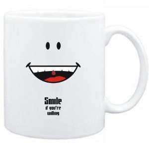    Mug White  Smile if youre willing  Adjetives