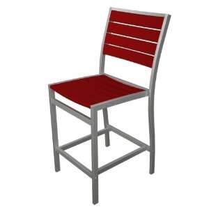 Recycled European Outdoor Counter Dining Chair   Candy Apple Red w 