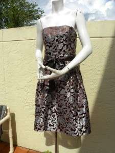 JESSICA MC CLINTOCK BROCADE PRO STRAPLESS DRESS SZ 6  