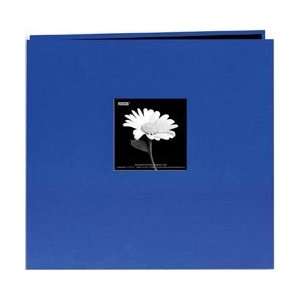  Book Cloth Cover Postbound Album With Window 8X8   Cobalt 