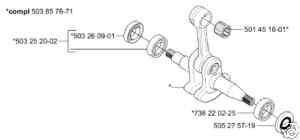 CRANKSHAFT HUSQVARNA 346xp 351 353 346 xp 503857671  