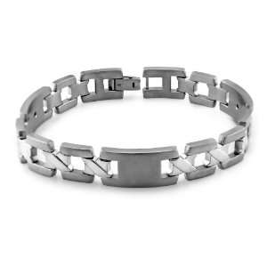  Mens Grey Titanium X Link Bracelet, 8.5 Jewelry