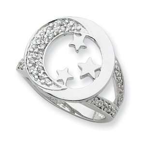    Sterling Silver & CZ I Promise You the Moon and Stars Ring Jewelry