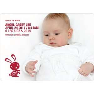  Simply Rabbit Photo Birth Announcements Health & Personal 