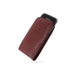  Leather Case for Samsung Galaxy S GT i9000 (Red/Crocodile Pattern 