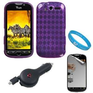 Purple Argyle Pane Candy Protective Rubberized TPU Silicone Skin Cover 