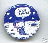 SNOOPY 1969 dated pin on MOON Peanuts space astronaut  