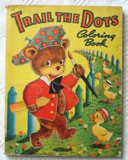1948 Whitman Childrens Coloring Book TRAIL THE DOTS  