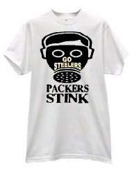 GO STEELERS GAS MASK PACKERS STINK FOOTBALL T SHIRT