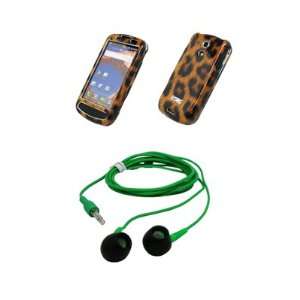   Snap On Cover Case + Green 3.5mm Stereo Headphones for Samsung Epic 4G