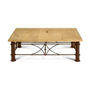  Gonzalez Rustic IR 7 Iron Base Cocktail Coffee Table 