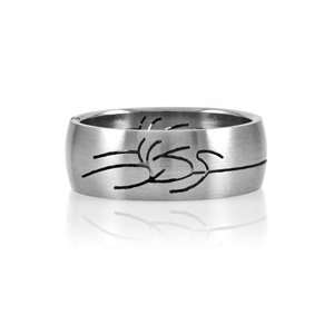 Emitations Felipes Tribal Design Stainless Steel Mens Ring, 10, 1 ea