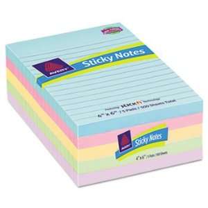  Flat Sticky Notes, 4 x 6, Pastel Lined, 100 Sheets per Pad 