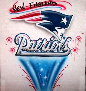 Airbrushed N.E. Patriots Football T Shirt Airbrush Any Team Logo 