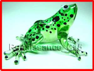 Figurine Animal Hand Blown Glass Frog #8  