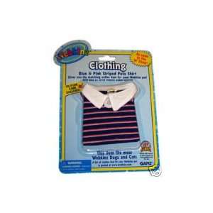    Webkinz Clothes   Blue Pink Striped Polo Shirt Toys & Games