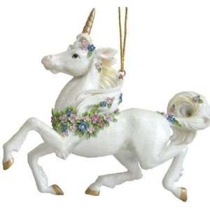 December Diamonds Unicorn Ornament 5 inches tall & Sparkles with 