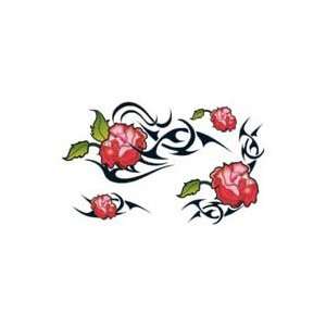  Four Red Tribal Roses Temporary Tattoo 2.5x3.5 Jewelry