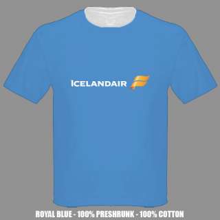 Iceland Air Retro Logo Blue T Shirt  