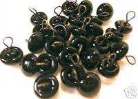 12 Pair 8mm BLACK GLASS EYES with wire LooPS  