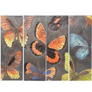  Hand Painted Butterfly Wall Panels   Set of 4