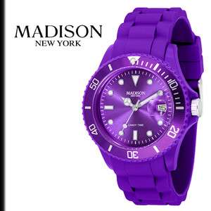 Madison New York Candy Date in Lila , Silikon Uhr, Trend Watch im 