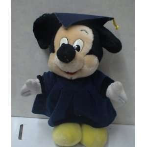  Vintage Disney 10 Mickey Mouse Graduate Plush Doll 