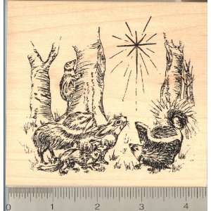  Christmas Star Woodland Creatures Rubber Stamp Arts 