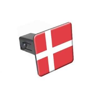 Denmark Flag   1 1/4 inch (1.25) Tow Trailer Hitch Cover Plug Insert 