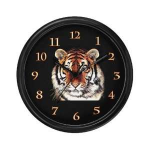  Tiger Clock Black Wall Clock by 