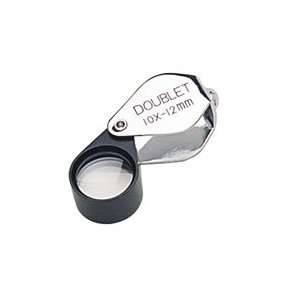  Loupe, 10x Doublet, Chrome and Black, 12 Millimeter Arts 