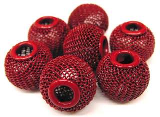 Red Mesh Beads Comes in sizes 16mm, 20mm, 25mm, 30mm  