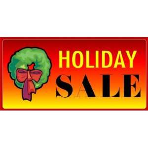  3x6 Vinyl Banner   Holiday Sale Wreath 
