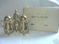 24 kt Gold Plated Spice N Lite Set S & P Shakers Plus  