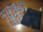 DKNY DENIM SHORTS OUTFIT BABY BOY SIZE 18 MONTHS
