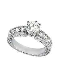   70ct Antique Style Diamond Accented Engagement Ring Setting Palladium