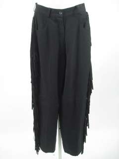 you are bidding on a pair of nick coleman silk black fringe pants in a 