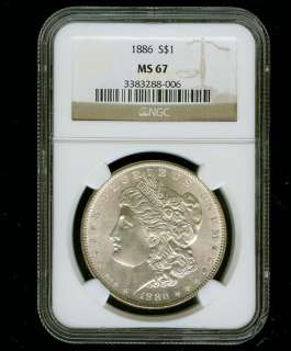 1886 Silver $1 NGC MS 67 Morgan Dollar  